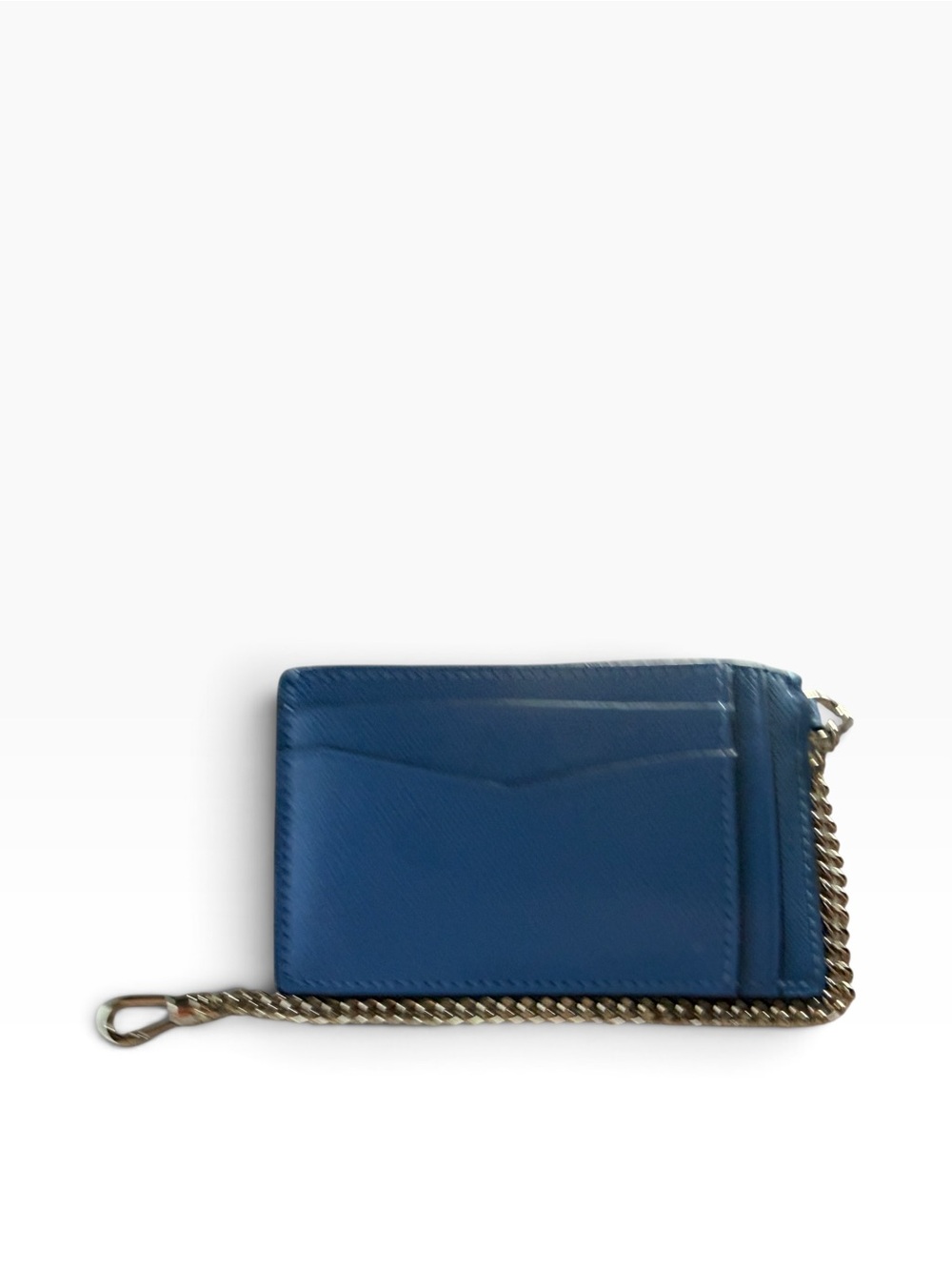 Kate Spade Blue Saffiano Leather Card Holder Key Chain Lanyard Wristlet Wallet - Picture 3 of 11